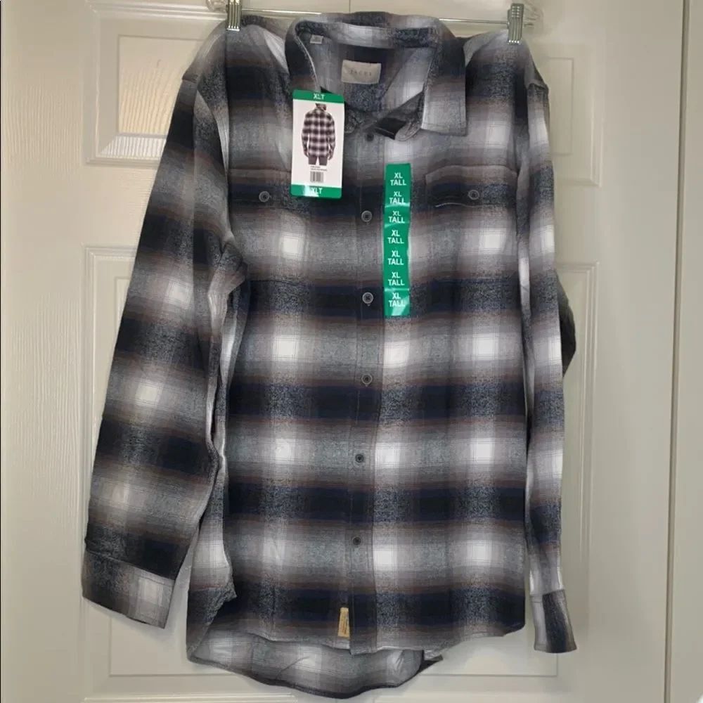 JACHS, Men's Black and Gray Plaid Shirt, NWT